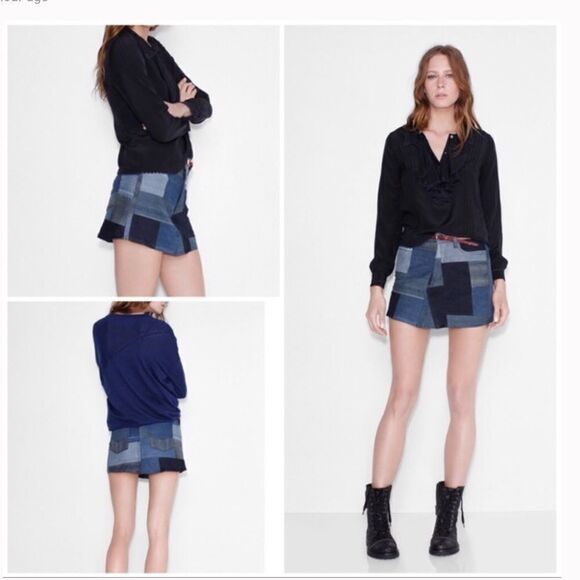 ENC Designed in Korea Patchwork Denim Mini Skirt - Picture 8 of 8